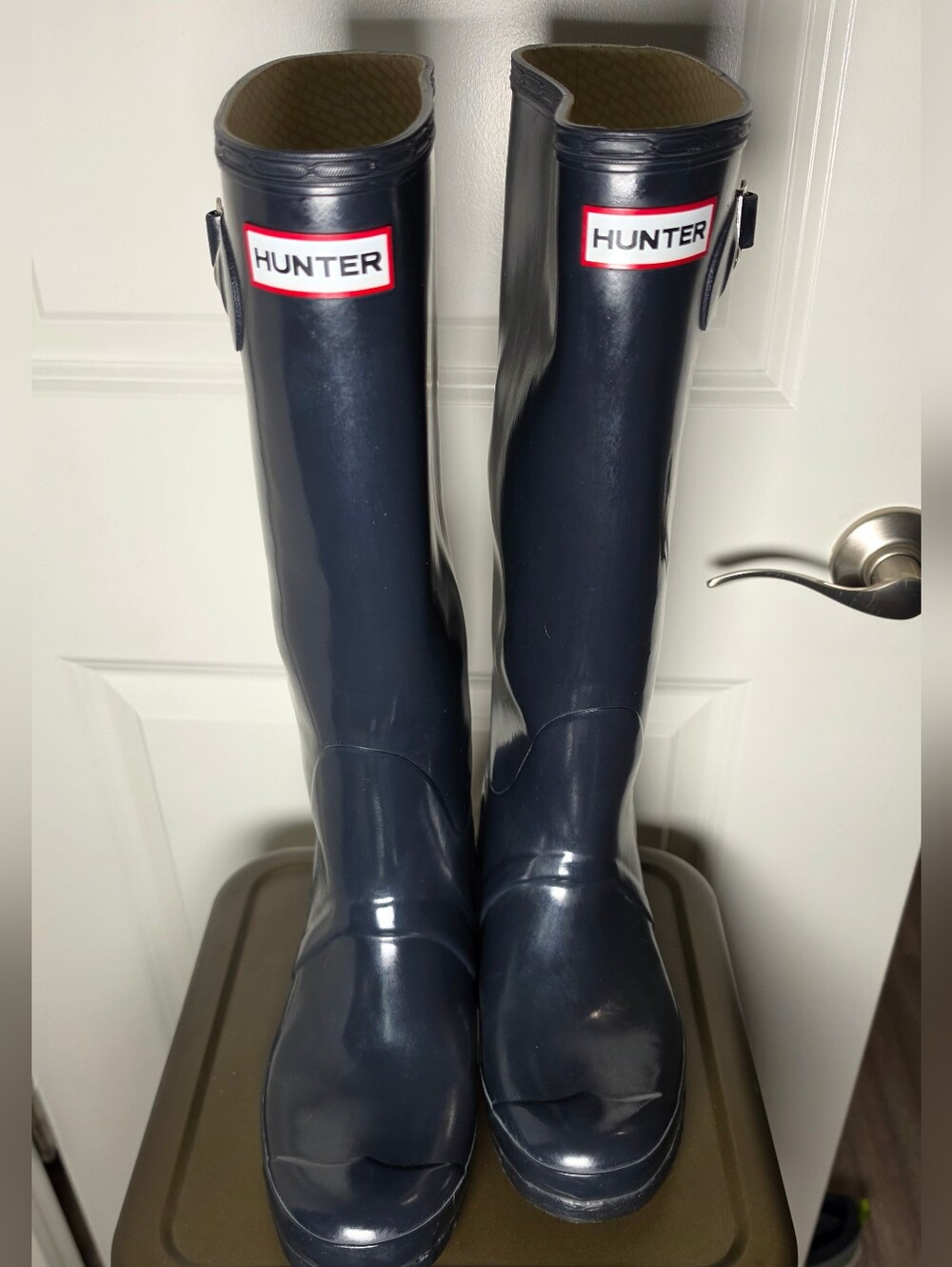 Hunter Original Tall Rain Boots Navy Blue Waterproof Women’s Size 9 M 8